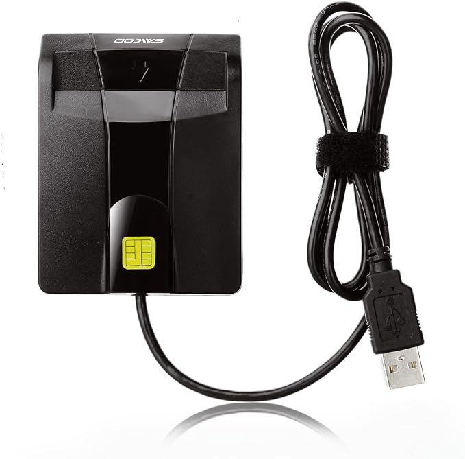 SAICOO smart Card Reader DOD Military USB Common Access CAC Card Reader, Compatible with Mac OS, Win (Horizontal Version)