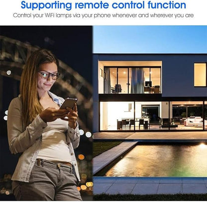 Tuya Bluetooth Smart LED Light Bulbs RGBCW, E12 Music Sync Color Changing,with App Control for Living Room, Party,2PACK.