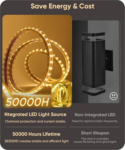 Aipsun Black Outdoor Wall Sconce 3000K 4000K 6000K, 39.4in Modern Exterior Light 1 Pack, Long LED Linear Wall Light Outside Lighting for Entrance, Hallway, Garage, Porch(3CCT)