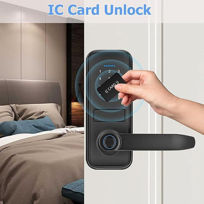 5-in-1 Smart Lock, Keyless Entry Door Lock, Keypad Door Knob, Fingerprint Door Lock, Smart Locks for Front Door Bedroom
