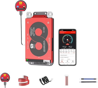 DALY Smart BMS 4S-16S 40A-500A with WiFi Module and CAN 485 Communication Protection Board for LifePO4 Lithium Battery Pack (Smart BMS 8S 24V，100A)