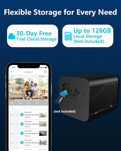 Mini Camera, 4K Small Camera Wireless with 940nm Night Vision, Low Power – Up to 50 Days of Use, 30-Day Cloud Storage Trial + Local Storage, No Monthly Fee(Black)