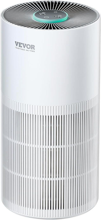 VEVOR Air Purifier for Home Bedroom, H11 HEPA Layer Filter 1100 ft²/h Smart Air Purifier with Speed Control & Child Lock Guard, 25 dB Sleep Mode Air Cleaner with Convenient Touch Panel