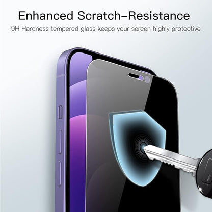 JETech Privacy Full Coverage Screen Protector for iPhone 12/12 Pro 6.1-Inch, Anti-Spy Tempered Glass Film, Edge to Edge Protection Case-Friendly, 2-Pack