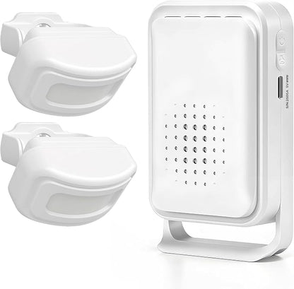 Wireless Motion Sensor Bed Alarm for Elderly - Fall Prevention System for Dementia Patients & Seniors - Caregiver Pager with 5 Volume Levels for Home Safety (1 Caregiver Pager+2 Sensor)