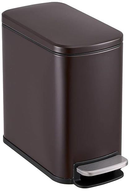 SIMPLI-Magic 6L/1.6G Stainless Steel Bathroom Trash Can with Hands-Free Foot Pedal, Quiet Soft-Close Lid, Compact Space-Saving Size