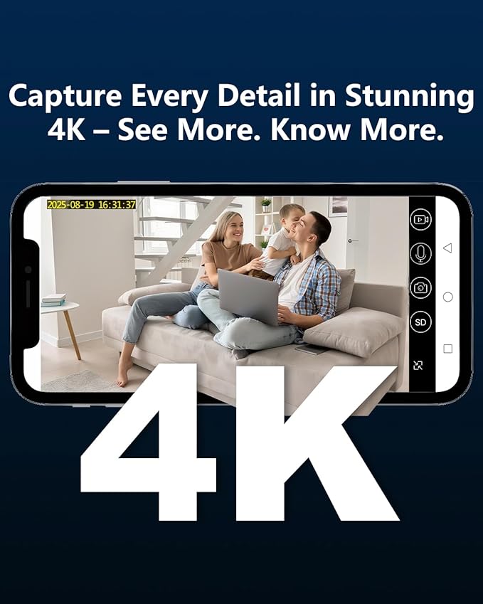 Mini Camera, 4K Small Camera Wireless with 940nm Night Vision, Low Power – Up to 50 Days of Use, 30-Day Cloud Storage Trial + Local Storage, No Monthly Fee(Black)