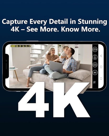 Mini Camera, 4K Small Camera Wireless with 940nm Night Vision, Low Power – Up to 50 Days of Use, 30-Day Cloud Storage Trial + Local Storage, No Monthly Fee(Black)