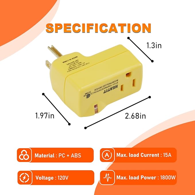 HEATIT ET-21 Freeze Thermostatically Controlled Outlet On at 38F /Off at 50F ET-21-3 3PCS
