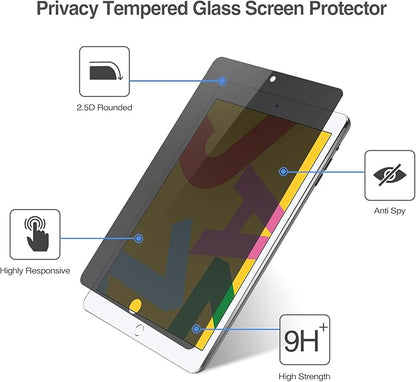 ProCase Privacy Screen Protector for 10.2 iPad 9th 8th 7th 2021 2020 2019, Anti-Spy Anti-Scratch Tempered Glass Film Guard -1 Pack