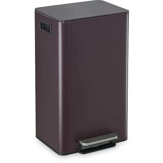 Simpli-Magic 13 Gallon / 50L Step Trash Can, Infinity Edge, Brown