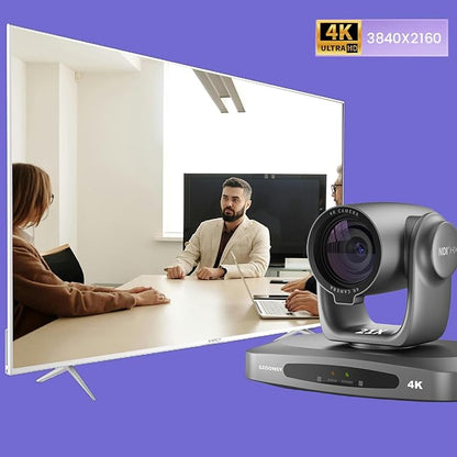 4K NDI PTZ Camer 20X Optical Zoom AI Tracking Camera with HDMI/USB/LAN/PoE Conference Room Camera for Live Streaming, Video Conference, Church Services