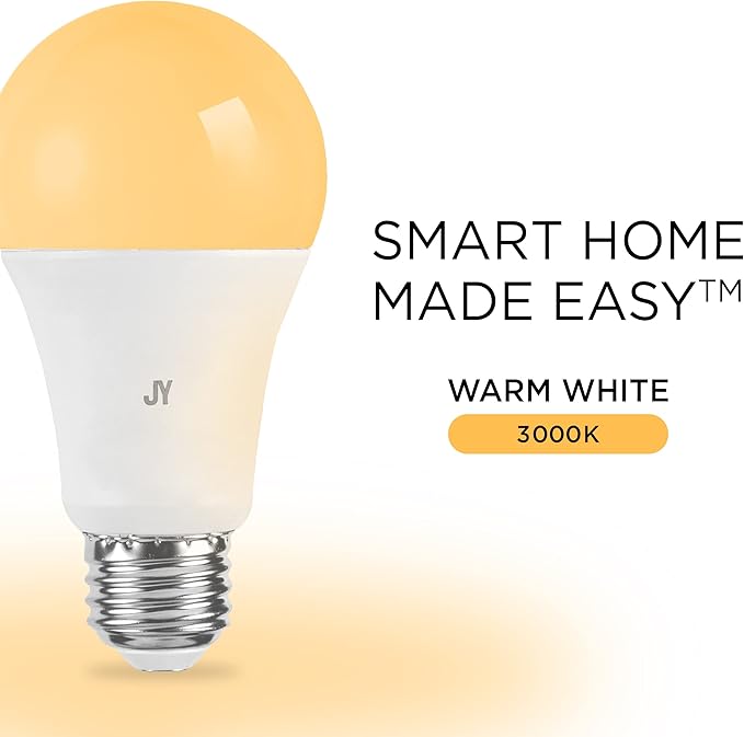 JONATHAN Y BLB2000A-SET2 Smart A19 Dimmable Light Bulb, Dimmable Color Changing LED, Alexa, Google Home Assistant Compatible, No Hub Required, Set of 2