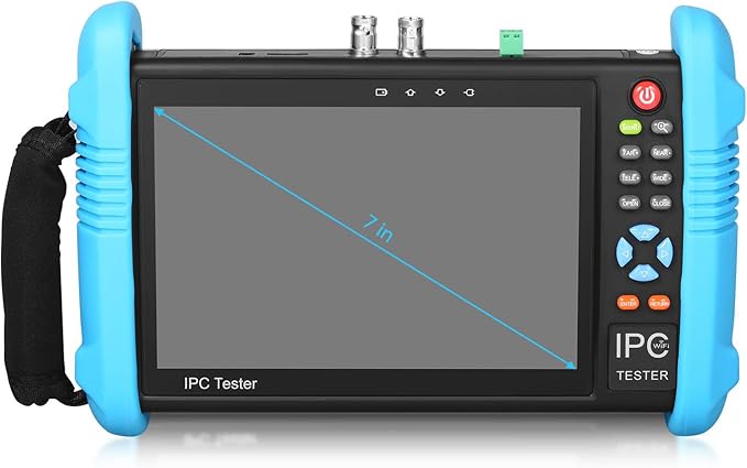 EVERSECU 7 inch IPS Touch Screen H.265 4K IP Camera Tester CCTV CVBS Analog Tester Built in WiFi with POE/WIFI/8G TF Card/HDMI Output/RJ45 TDR/Dual Window Test/Firmware CCTV Test Monitor