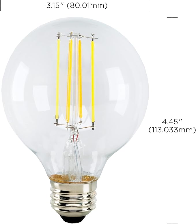 Satco S11251/04 Starfish Tunable White WiFi Smart LED Light Bulb, Works with Siri, Alexa, Google Assistant, SmartThings, Clear, G25, 4 Pack