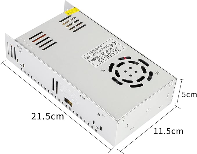 SUPERNIGHT 12V 30A 360W Power Supply AC 110V/220V to DC 12V Universal Regulated Switching Transformer Adapter Power for CCTV, Computer Project, LED Strip Lights