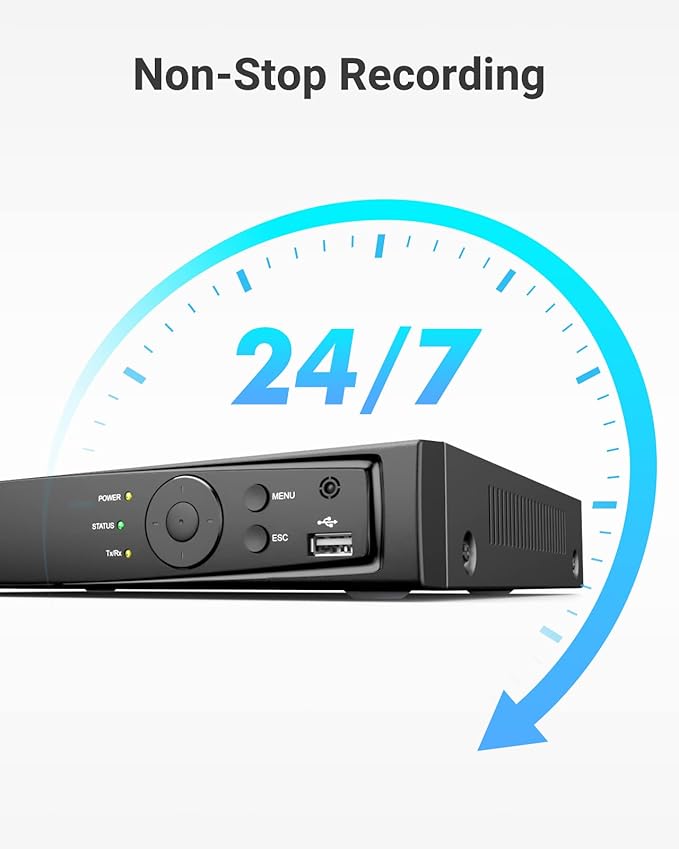 ANNKE 16 Channel NVR for Security Camera, 5-in-1 16CH 12MP Network Video Recorder with 4TB Hard Drive Disk, Supports 12MP/8MP/6MP/5MP/4MP PoE IP Cameras, 24/7 Surveillance Recording