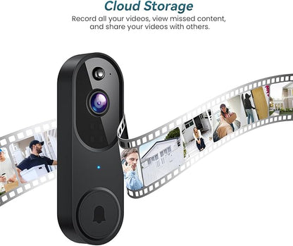 Orbitell Wireless Wi-Fi Video Doorbell Camera with Two Way Audio, AI Motion Detection, Night Vision and Cloud Storage, 2.4G Wi-Fi only