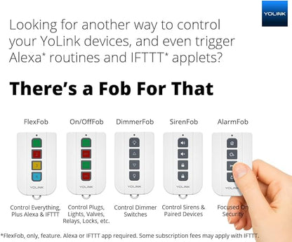 YoLink Smart Home Starter Kit 1/4 Mile World's Longest Range Smart Home Security System Include Smart Hub, Wireless Door Sensor, Water Leak Sensor, and Alexa Google Assistance IFTTT Enabled Smart Plug