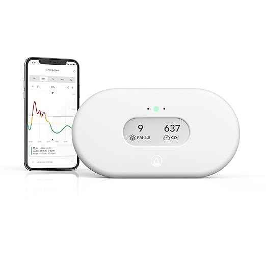 Airthings View Plus & Wave Plus - Multi Room Air Quality Monitor with Radon, PM 2.5, CO2, VOC, Humidity & Temperature Detector, Mobile APP, Wi-Fi, Alerts & Notifications