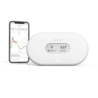 Airthings View Plus & Wave Plus - Multi Room Air Quality Monitor with Radon, PM 2.5, CO2, VOC, Humidity & Temperature Detector, Mobile APP, Wi-Fi, Alerts & Notifications