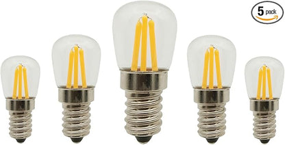 4W E12 LED Filament T20 Night Light Bulb,3000K Warm White LED Salt Lamp Bulbs, 110V Dimmable,Equivalent 40 Watt Light Bulbs E12 Candelabra Base Salt Lamp Light Bulb,Pack of 5