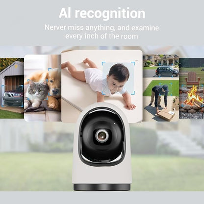 Smart Baby Security Camera, 360-Degree Indoor Camera with Motion Detection, 7×24H Recordings, Mobile App Control