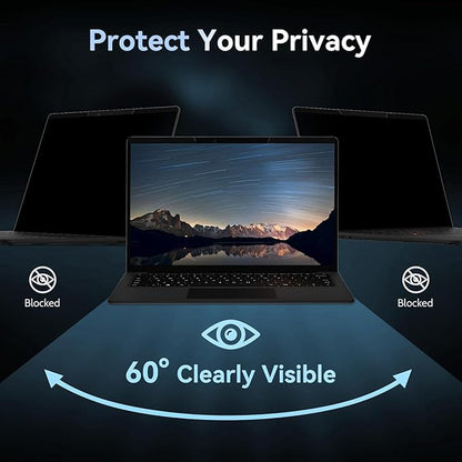 Mamol Magnetic Laptop Privacy Screen 14 inch ,16:10 Aspect Removable Anti Glare Protector Blue Light Privacy Screen Filter,Filter Shield Compatible with HP/Dell/Acer/Asus/Samsung/Lenovo/Thinkpad Envy