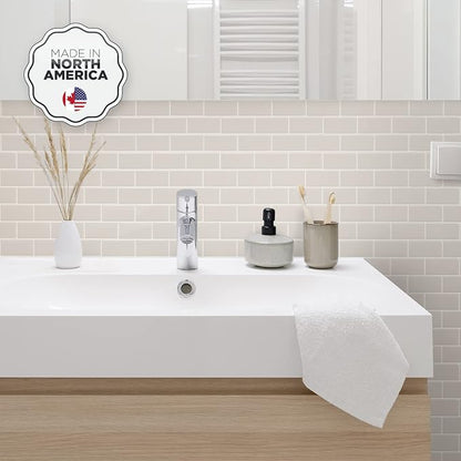 Smart Tiles Peel and Stick backsplash, Subway Pearl Gray, 10.95"x9.7" | Pack of 10 (6.3 sq ft), Glossy, Heat/Moisture Resistant, Low VOC, Kitchen/Bathroom, Renter Friendly, Made in Canada