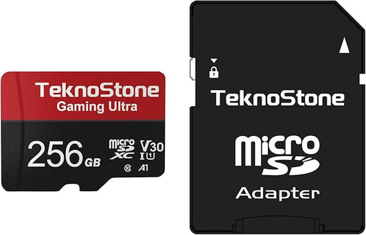 Gaming 256GB MicroSDXC Flash Memory with Adapter 100MB/s Read 50MB/s Write Speed UHS-I C10 U3 V30 A1 Rated HD Support TF Card Suitable for Nintendo-Switch 1 Steam Deck ROG Ally (1 Pack)
