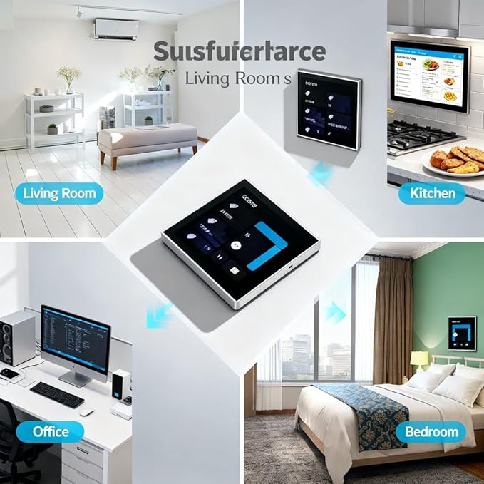 Smart Home Control Panel with Android LCD Touchscreen, Voice Control, 100 to 240V - Versatile Automation System, Global Compatibility, Ideal for Home and Office