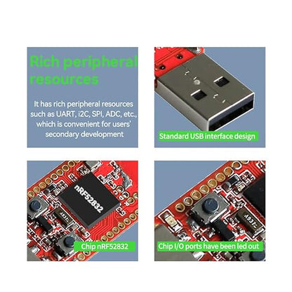 nRF52832 Blue-Tooth Test Kit USB BLE5.0 BLE4.2 E104-BT5032U 4dBm for Smart Home Security System Medical Care