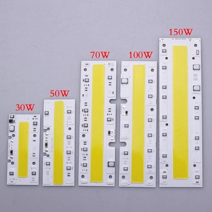 Pack of 4, DIY LED Cob Floodlight Lamp AC110V 30W/50W/70W/100W/150W Smart IC Matrix Chip Board Bulb Household Bulbs(110V Warm White,50W)