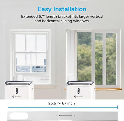 DR.PREPARE 14,000 BTU Portable Air Conditioner with WiFi Enabled, Cooling, Dehumidifier, Fan & Sleep Modes 4-in-1 Portable AC w/Remote Control & 67'' Window Kit, Cools Up To 700 sq. ft, 1-24H Timers