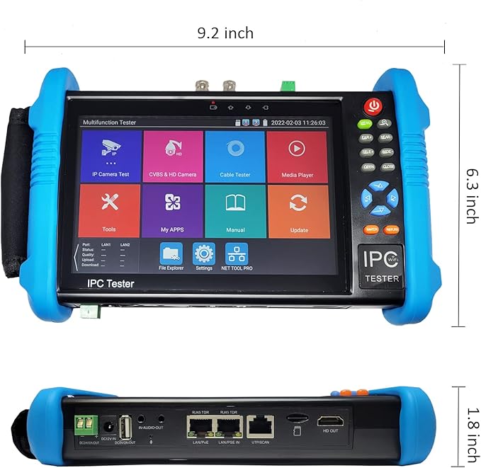 101AV IPS Touch Screen Security CCTV 7” 7in1 Test Monitor Support IP cam, Standard Analog Camera (CVBS) & HD TVI/AHD/CVI Camera up to 8MP