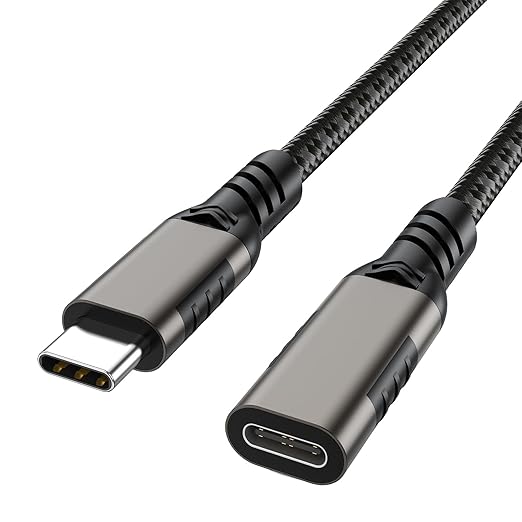 USB C Extension Cable 3.3ft USBC Male to Female Cord Support 4K Video Output, Fast Charge 100W, Data Transfer 10Gbps, USB 3.2 Gen 2 Extender for Thermal Camera, Monitor,Phone, KKY, SSD,Switch,Dock