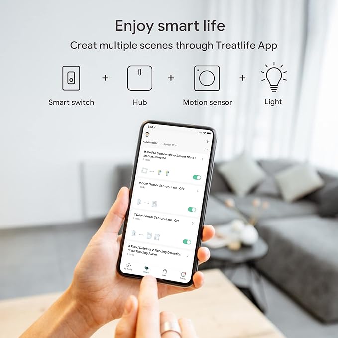 TREATLIFE Zigbee Hub Gateway, 2.4 GHz WiFi Smart Home Hub, Compatible with Alexa & Google Home, Only for TREATLIFE Zigbee Water Leak Detector, Motion Sensor and Smart Door Sensor, 1 Pack