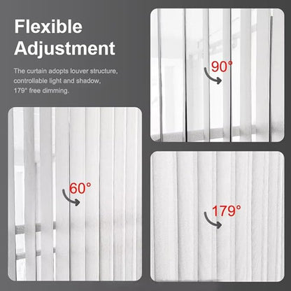 ZigBee Motorized Vertical Blinds Track for Sliding Glass Doors, Smart Curtains Rod, 2.5N High Torque Quiet Motor, Works with Alexa & Google Home Patio Door Replacement (3.5 Meters (137.8 inches))