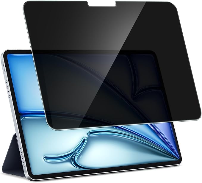Privacy Screen Protector for iPad Air 11 Inch M3 M2 (7th&6th Generation, 2025/2024), Anti-Spy Tempered Glass Film for iPad Air11 Inch, Touch Sensitive，Bubble Free, Case Friendly, 1 Pack