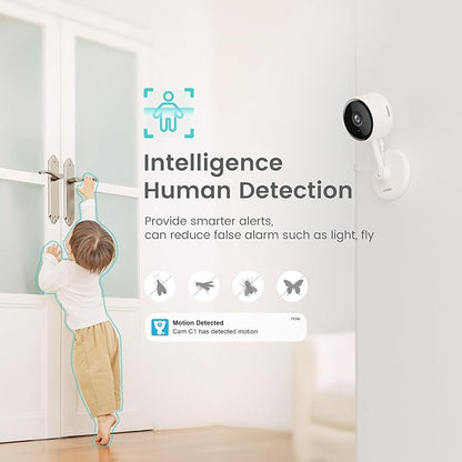 litokam Indoor Cameras for Home Security with Night Vision, Pet Camera with Phone App, WiFi Home Security Camara, Baby Monitor Compatible with Alexa, Motion Detection, 2-Way Audio, 2 Pack, 1080P