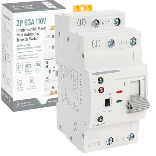 Ketofa 2P 63A 110V Automatic Transfer Switch, Uninterruptible Power, White