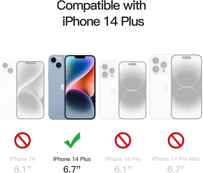 JETech Privacy Full Coverage Screen Protector for iPhone 14 Plus 6.7-Inch, Anti-Spy Tempered Glass Film, Edge to Edge Protection Case-Friendly, 2-Pack