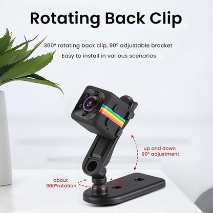 No WiFi Security Camera, 1080P Mini Camera, Built-in 32GB TF Card,Photoshoot, 360° Rotating Bracket, Night Vision, Small Cameras for Home/Cycling/Camping/Travel/Indoor Outdoor Security