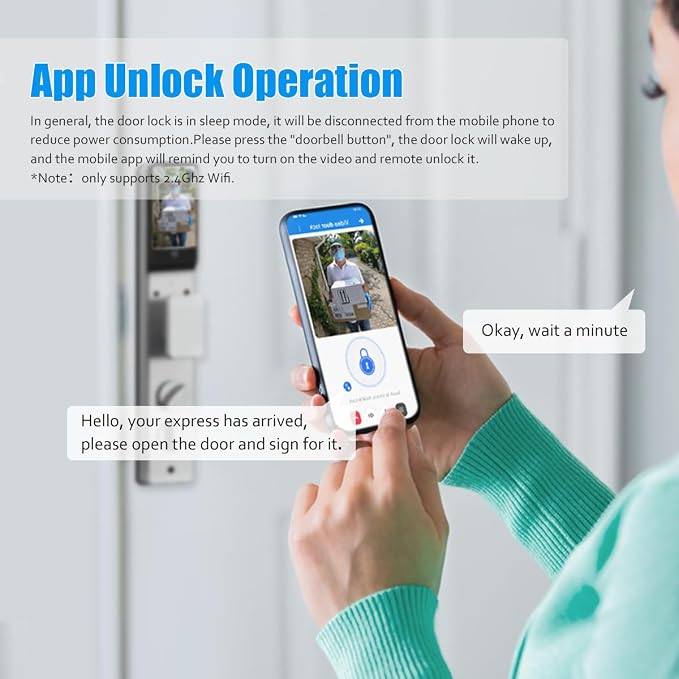 Sophies Smart Door Lock with Camera, Wi-Fi Smart Locks Fully Automatic 3D Face Recognition Smart Biometrics Fingerprint Door Lock Tuya Remote Control NFC Password with Doorbell