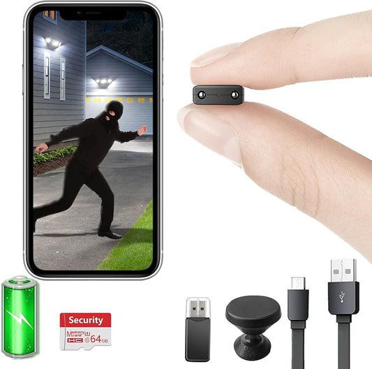 【Free 64G】 Smallest Wireless Battery Camera,HD1080P Security Camera,Baby Monitor Nanny Cam with Video Recording Live Feed Night Vision,Motion Detection,Cloud Storage for Security with iOS Android