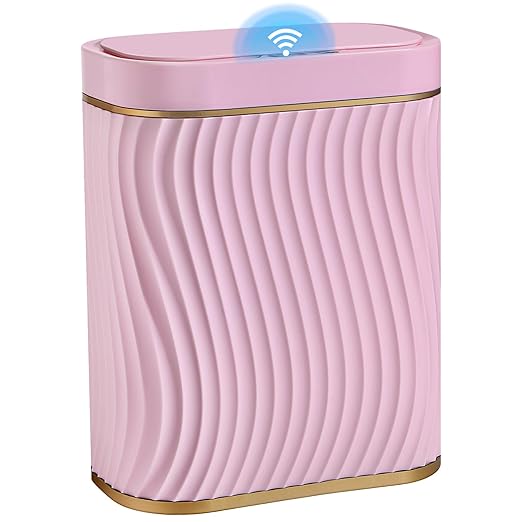 Ogikey Bathroom Small Trash Can with Automatic Touchless Lid, 2.6 Gallon Smart Garbage Can Narrow Waterproof Trash Bin for Bedroom, Office, Living Room