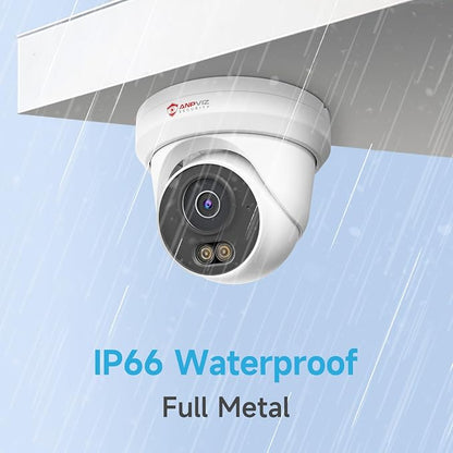 Anpviz 2-Pack 5MP PoE IP Camera, Turret Security IP Camera Outdoor Wired