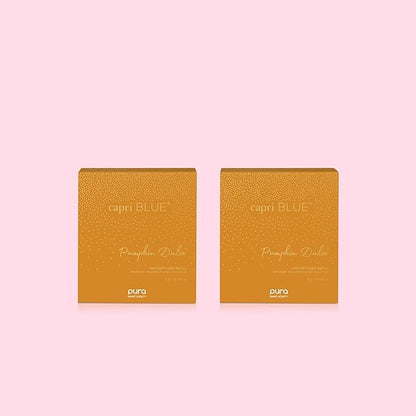 Capri Blue Pura Car Diffuser Refills - Includes 2 Car Air Freshener Diffuser Refills Only - Long Lasting Luxury Scented Fresheners - 2 Pack (Pumpkin Dulce)