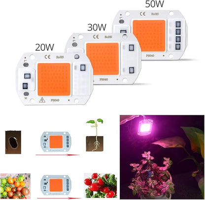 Home Bulbs 1pack LED COB Chip Bulb Light 50W 30W 20W 220V 110V DIY Smart IC Plant Full Spectrum LED Grow Light Indoor Plant Seedling Flower Grow Household Lamp