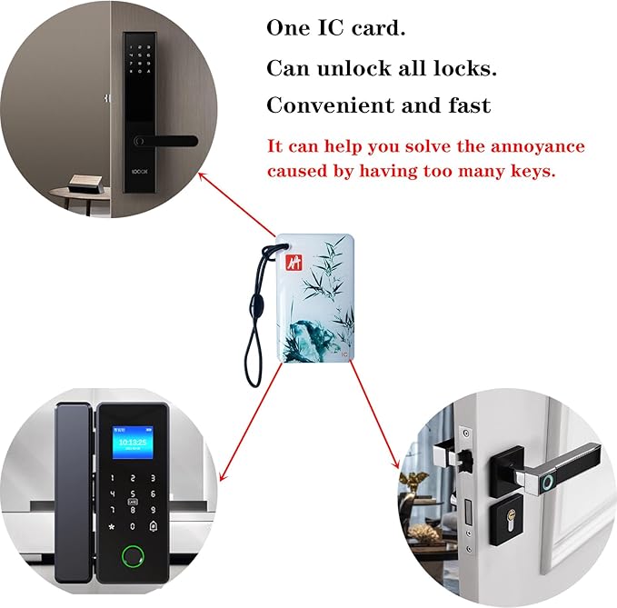 Keyless Entry IC Card RFID Key for Unlocking the Smart Door Lock, 13.56Mhz Contactless Smart Lock Unlocking Key Fobs Suitable for Schools, Hotels, TTLock/Smart Life for Smart Deadbolt Key -10pcs